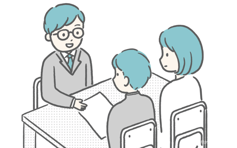 学校に母子で相談するイメージ画像