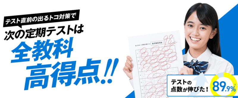 テストの回答用紙を持って微笑む女子生徒