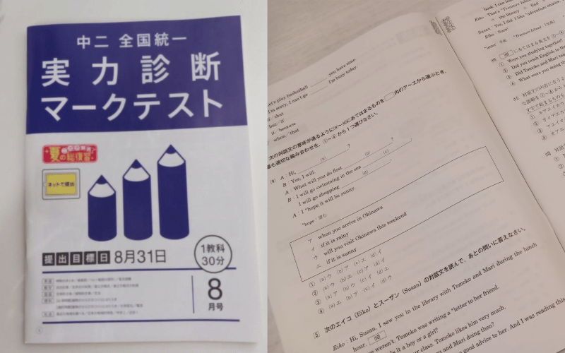 進研ゼミ中学講座の実力診断マークテスト
