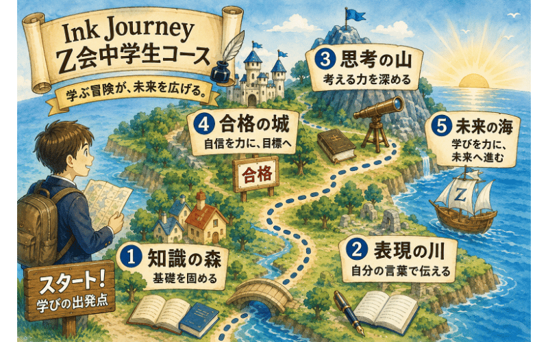 Z会中学生コースのインクジャーニーのイメージ図