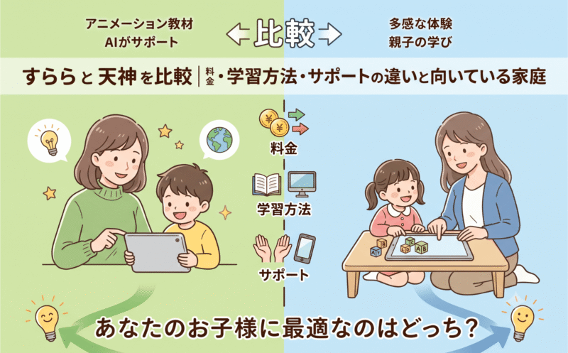 オンライン教材のすららと天神の比較・おすすめ画像