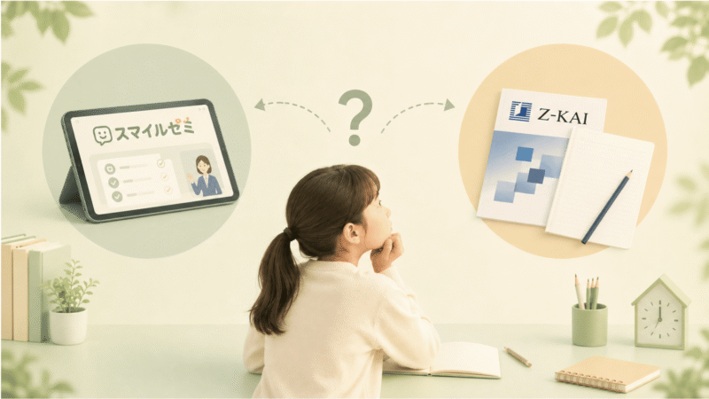 スマイルゼミからZ会への乗り換えを検討する中学生