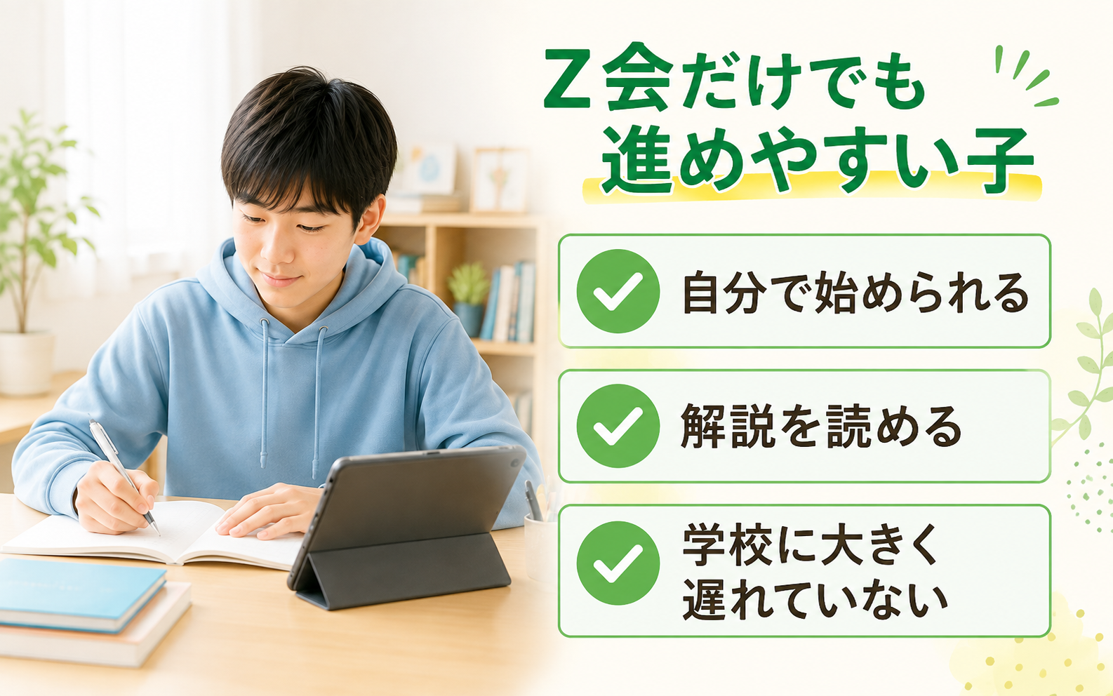 Z会中学生コースだけでも学習を進めやすい子の特徴